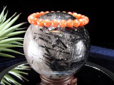 ブラックトルマリン入り水晶 ブラックトルマリン ブラックルチル 丸玉 スフィア 置物