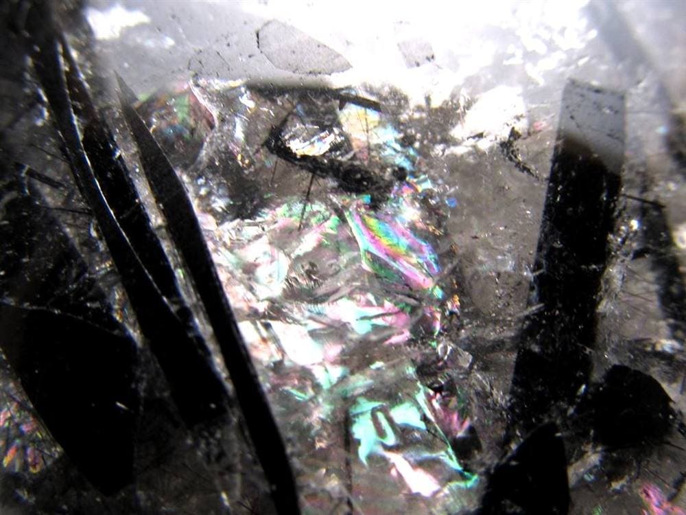 ブラックトルマリン入り水晶 ブラックトルマリン ブラックルチル 丸玉 スフィア 置物