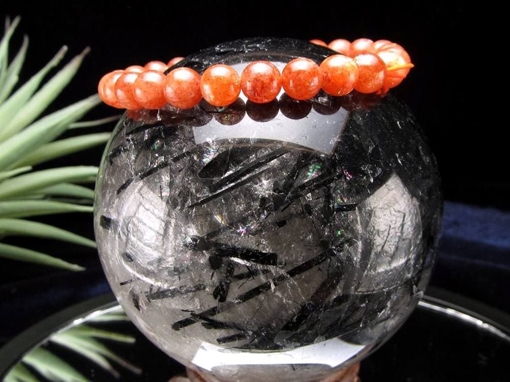 ブラックトルマリン入り水晶 ブラックトルマリン ブラックルチル 丸玉 スフィア 置物