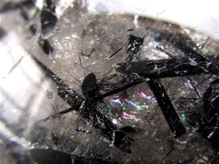 ブラックトルマリン入り水晶 ブラックトルマリン ブラックルチル 丸玉 スフィア 置物