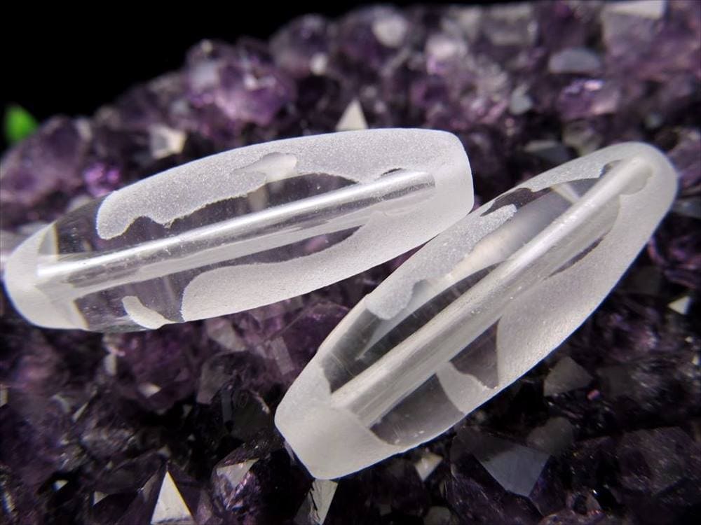 双観音天珠 水晶 クリスタル 天珠