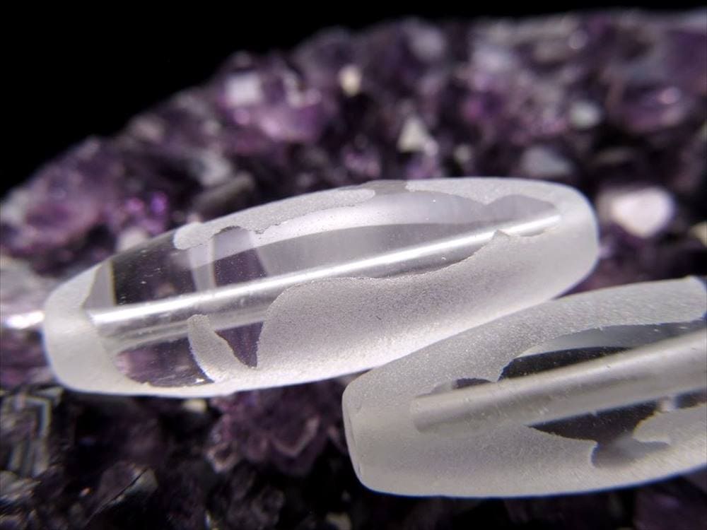 双観音天珠 水晶 クリスタル 天珠