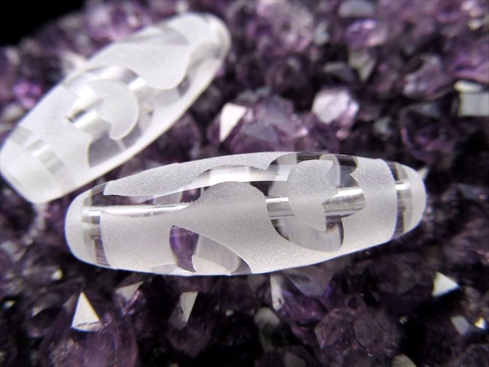 水蓮花天珠 水晶 クリスタル 天珠