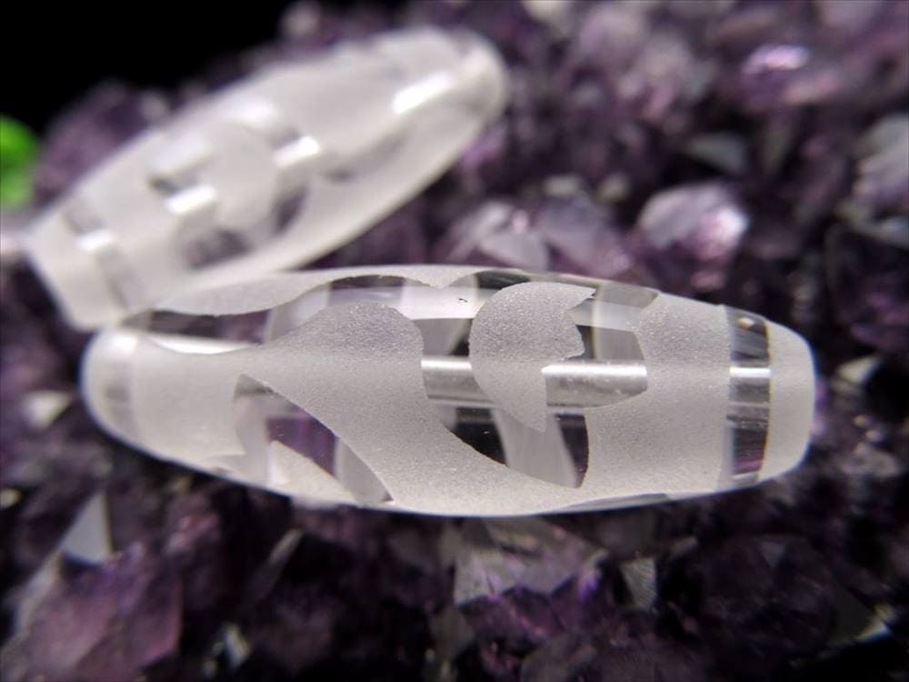 水蓮花天珠 水晶 クリスタル 天珠