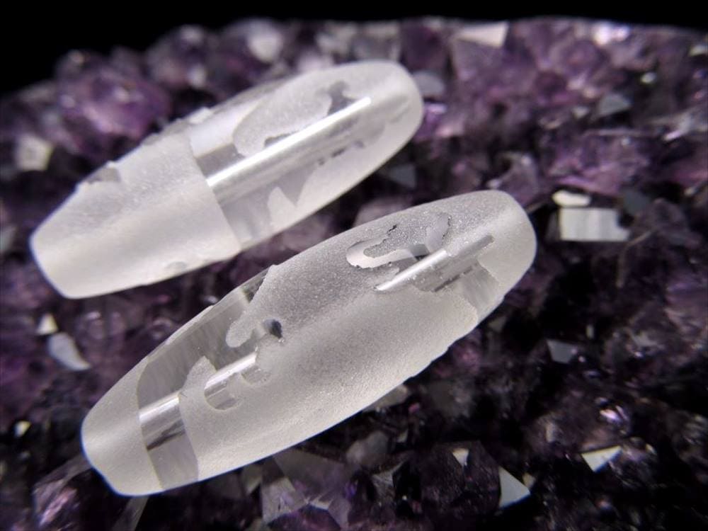 騎龍観音天珠 三本爪 水晶 クリスタル 天珠