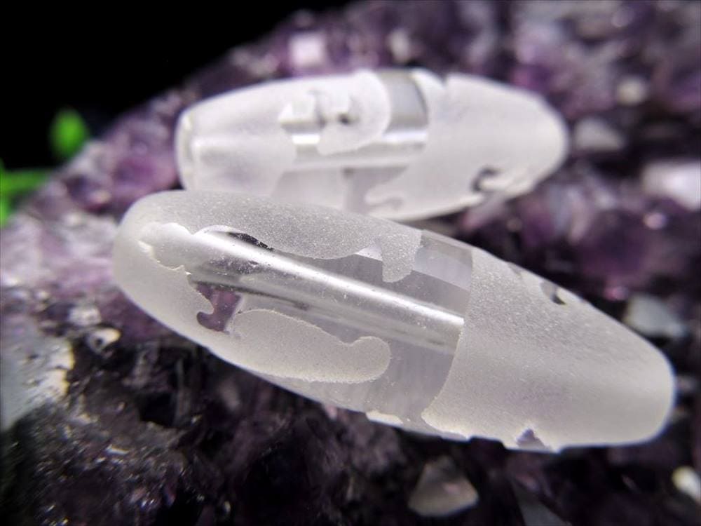 騎龍観音天珠 三本爪 水晶 クリスタル 天珠