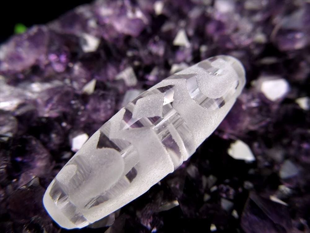 蓮師法帽天珠 水晶 クリスタル 天珠