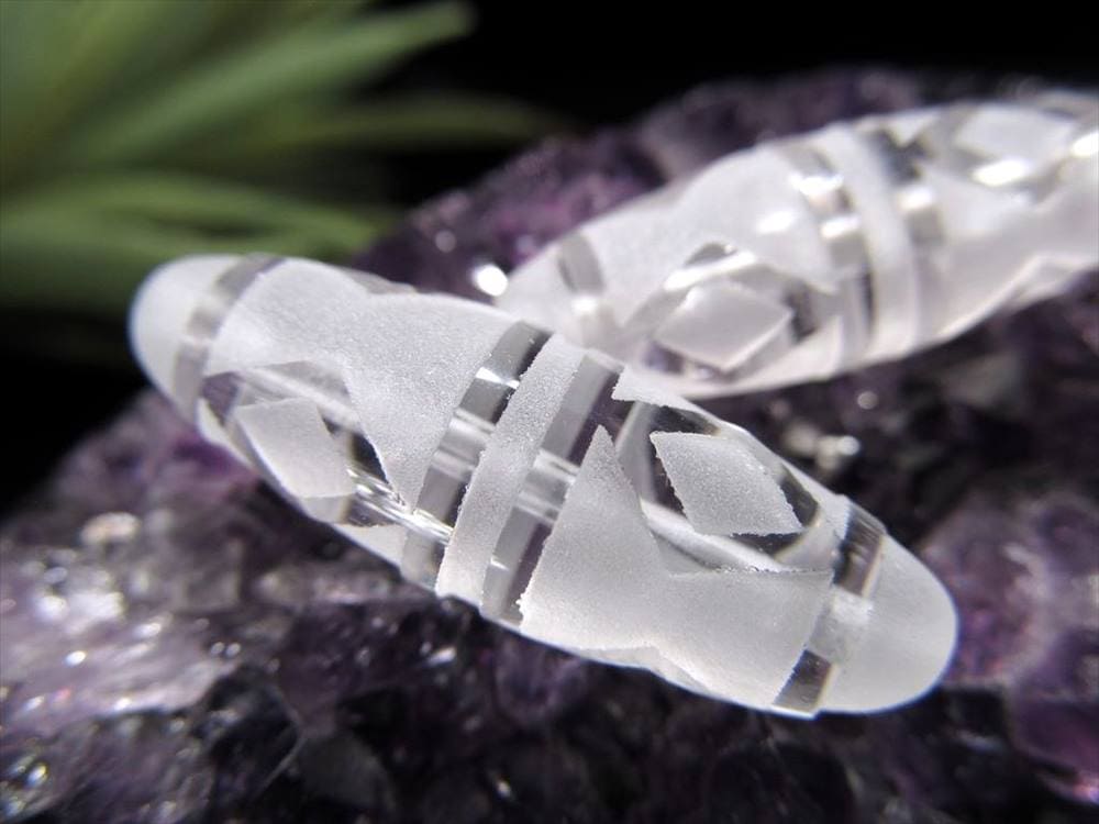 金剛杵天珠 水晶 クリスタル天珠 水晶天珠
