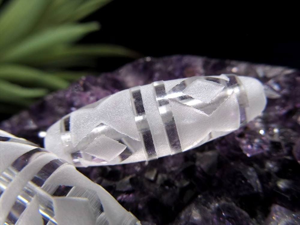 金剛杵天珠 水晶 クリスタル天珠 水晶天珠