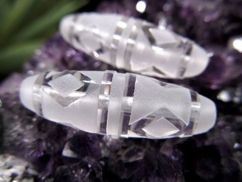 金剛杵天珠 水晶 クリスタル天珠 水晶天珠