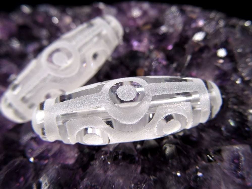 女性 護符 クリスタル天珠 水晶天珠