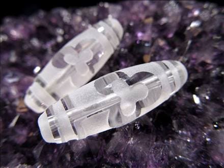 女性 護符 クリスタル天珠 水晶天珠
