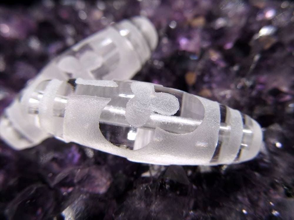 女性 護符 クリスタル天珠 水晶天珠