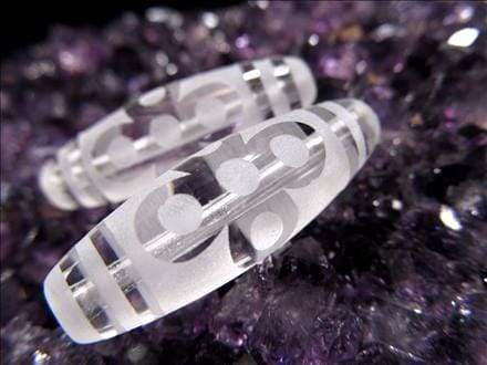 女性 護符 クリスタル天珠 水晶天珠