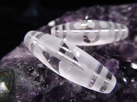 女性 護符 クリスタル天珠 水晶天珠