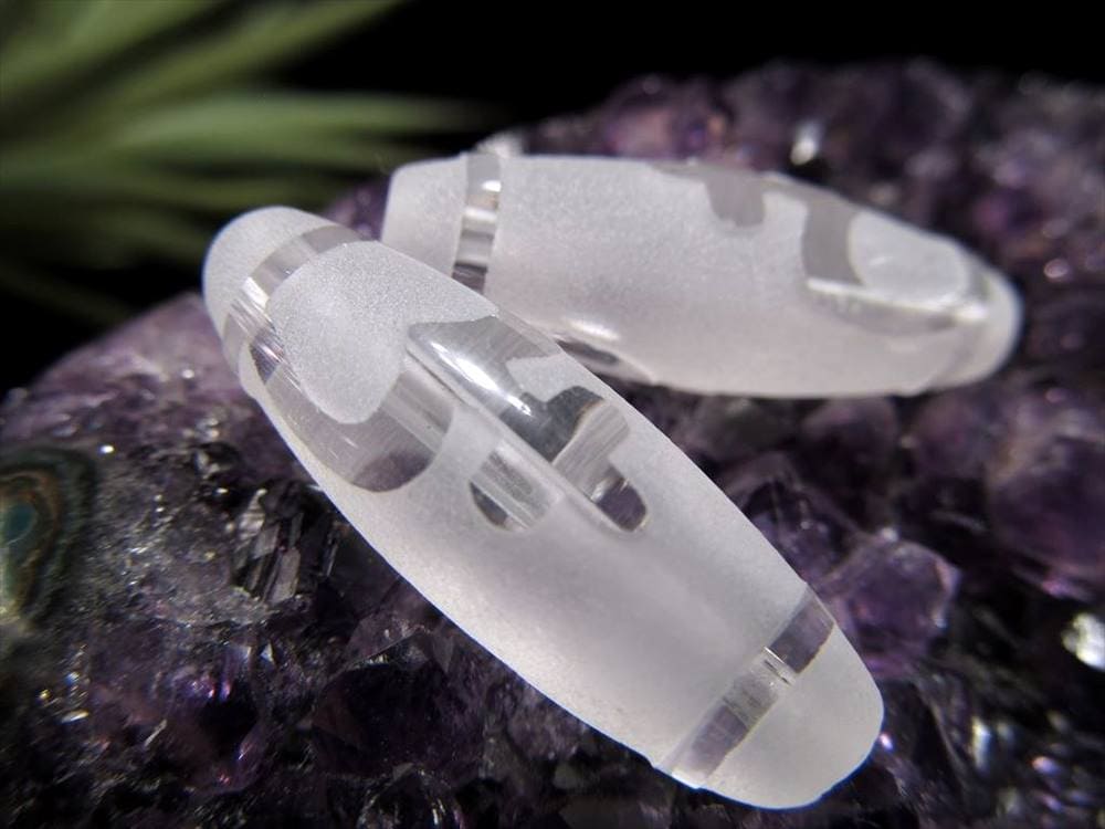 女性 護符 クリスタル天珠 水晶天珠