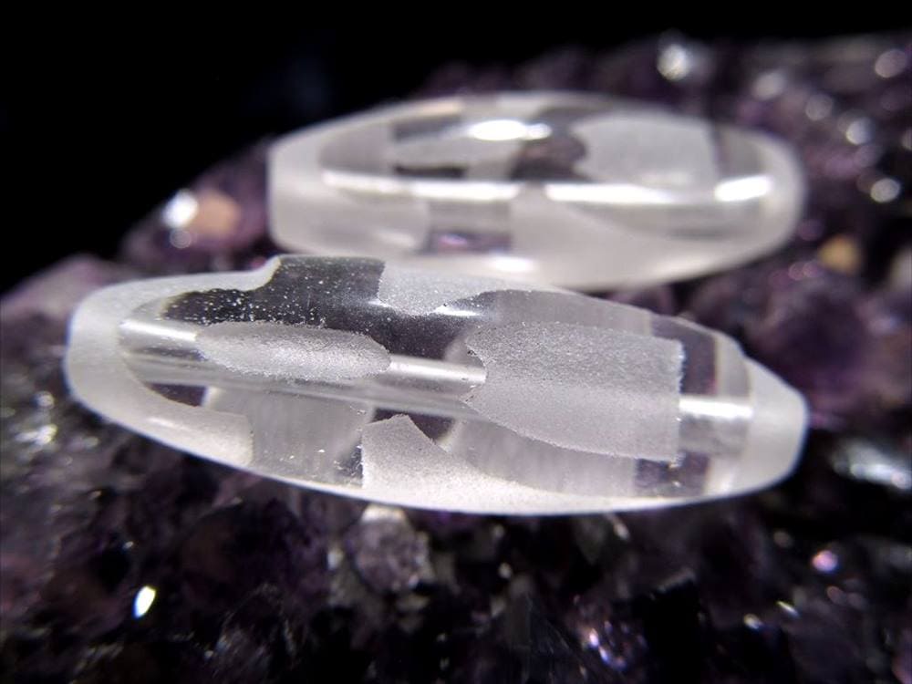女性 護符 クリスタル天珠 水晶天珠