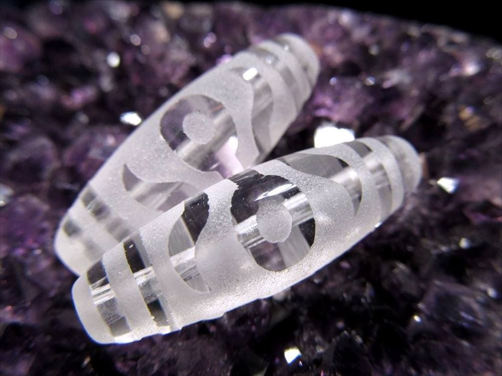 女性 護符 クリスタル天珠 水晶天珠