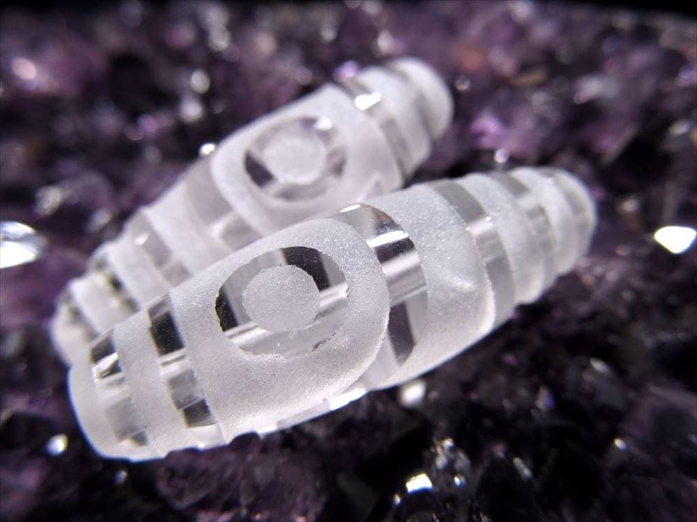女性 護符 クリスタル天珠 水晶天珠