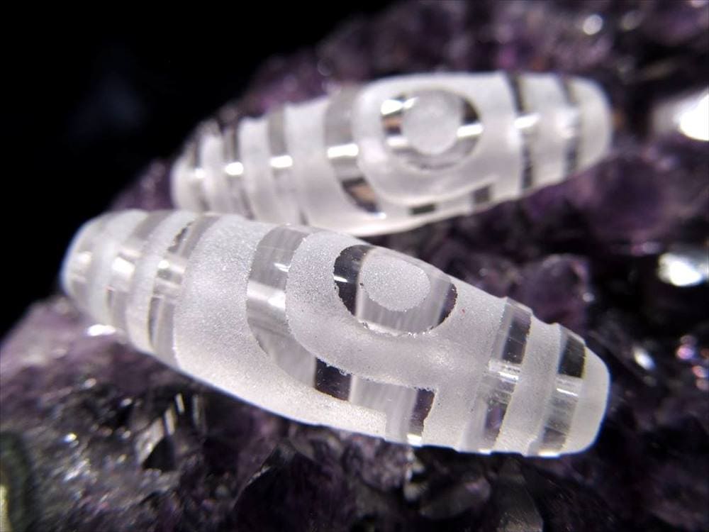 女性 護符 クリスタル天珠 水晶天珠
