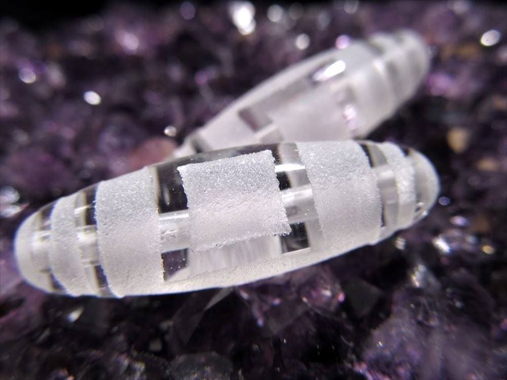 女性 護符 クリスタル天珠 水晶天珠