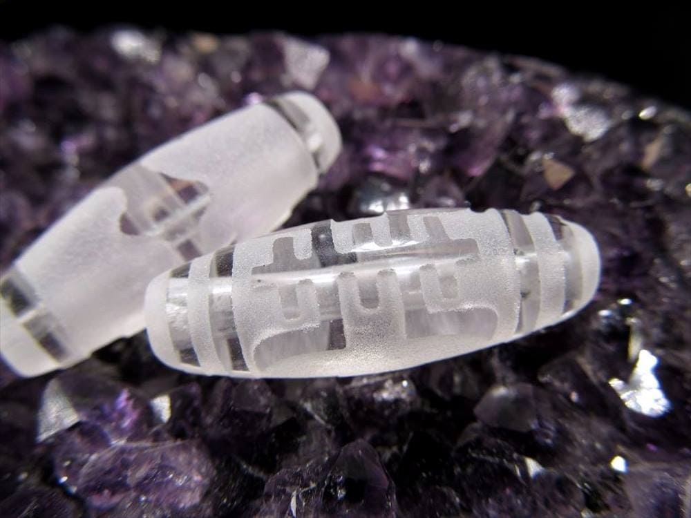 女性 護符 クリスタル天珠 水晶天珠