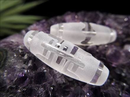 女性 護符 クリスタル天珠 水晶天珠