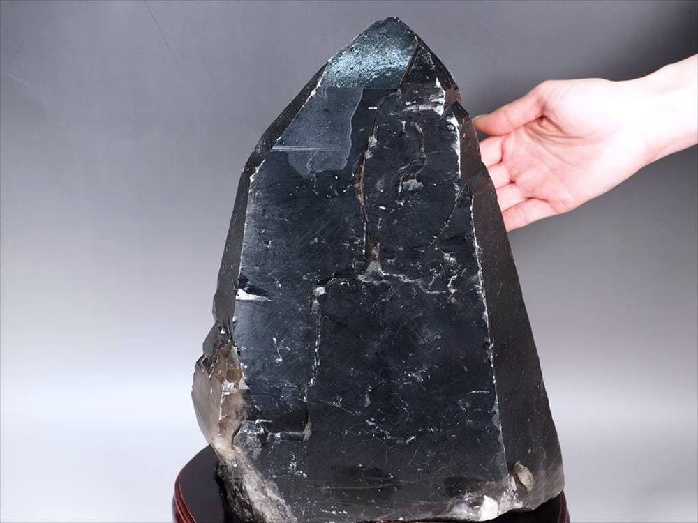 黒水晶 モリオン 原石 ポイント 置物