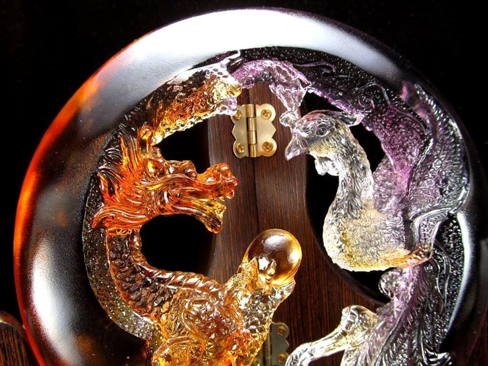 五本爪 クリスタルガラス 龍 ドラゴンボール 鳳凰 龍鳳呈祥