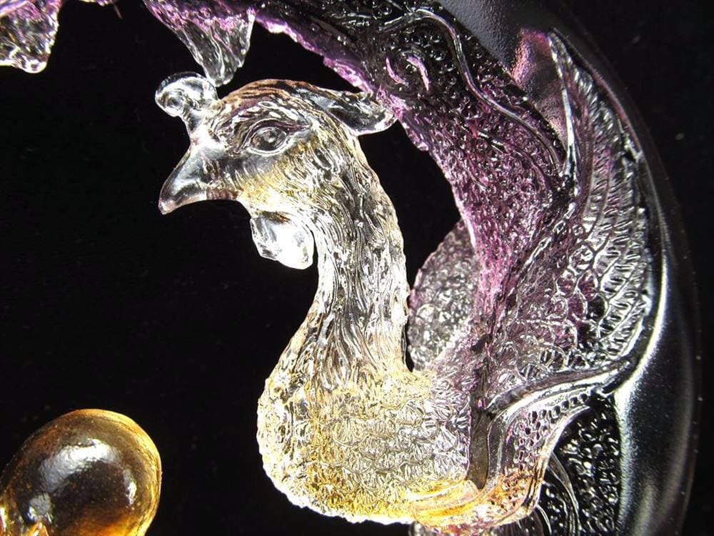 五本爪 クリスタルガラス 龍 ドラゴンボール 鳳凰 龍鳳呈祥
