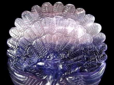 フローライト 蛍石 縁起物 置物 孔雀