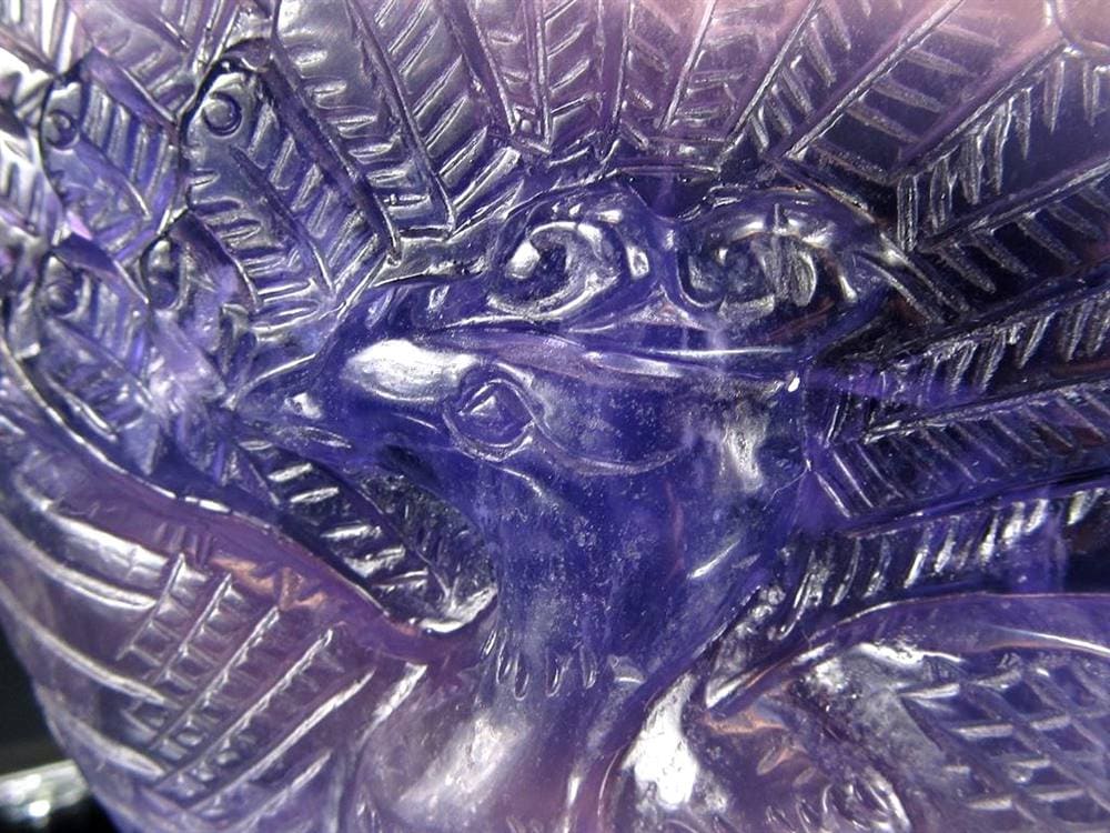 フローライト 蛍石 縁起物 置物 孔雀