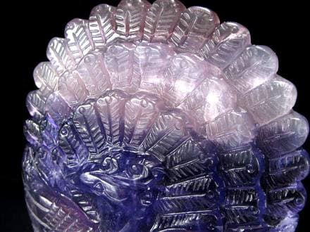 フローライト 蛍石 縁起物 置物 孔雀