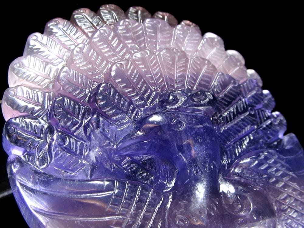 フローライト 蛍石 縁起物 置物 孔雀