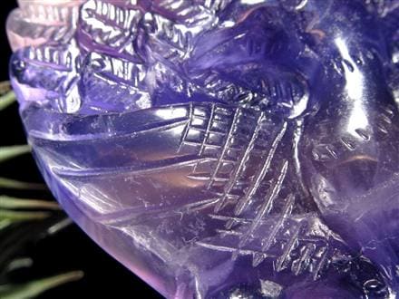 フローライト 蛍石 縁起物 置物 孔雀