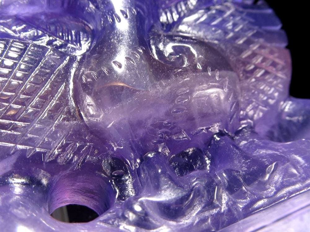 フローライト 蛍石 縁起物 置物 孔雀