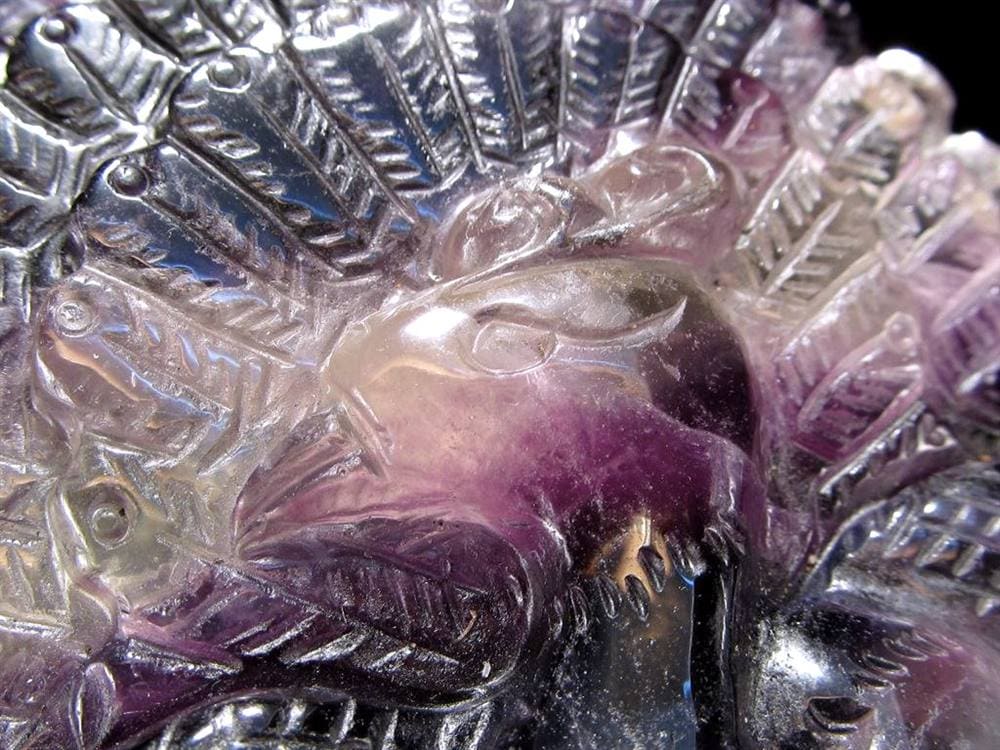 フローライト 蛍石 縁起物 置物 孔雀