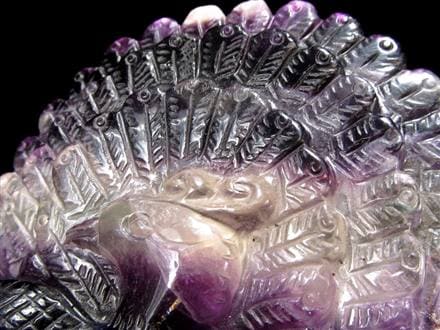 フローライト 蛍石 縁起物 置物 孔雀