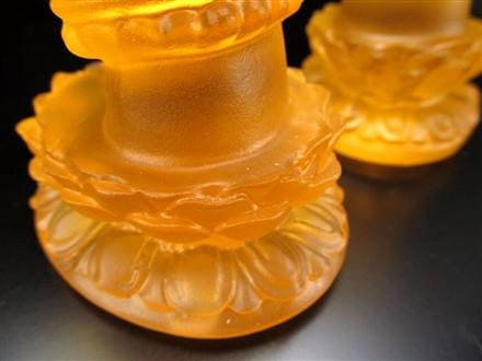 蓮華手 クリスタルガラス ロータス 置物 仏教