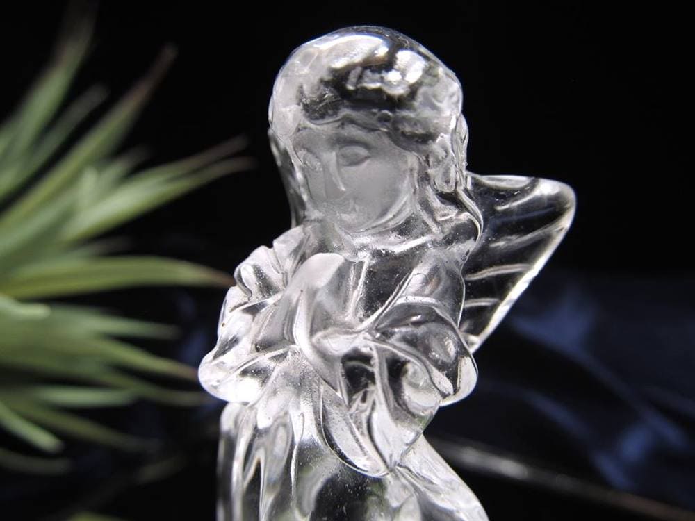 天然水晶 エンジェル 天使 彫刻 置物