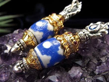 天珠 プルパ 金剛杭 密教法具 青瑪瑙