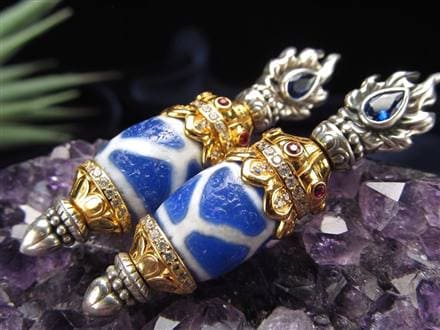 天珠 プルパ 金剛杭 密教法具 青瑪瑙