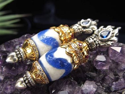 天珠 プルパ 金剛杭 密教法具 青瑪瑙