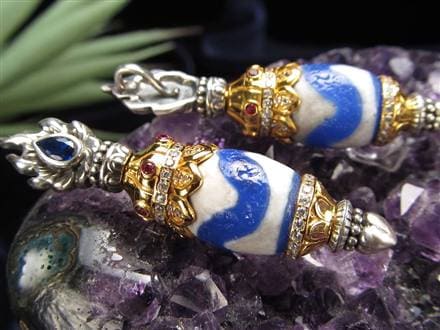 天珠 プルパ 金剛杭 密教法具 青瑪瑙