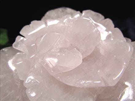 ローズクォーツ 薔薇 彫刻置物 クォーツ 天然石