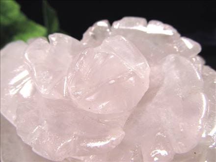 ローズクォーツ 薔薇 彫刻置物 クォーツ 天然石