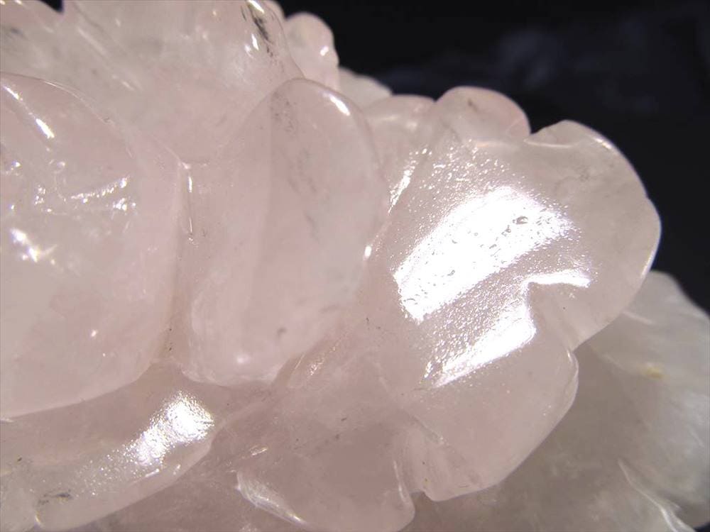 ローズクォーツ 薔薇 彫刻置物 クォーツ 天然石