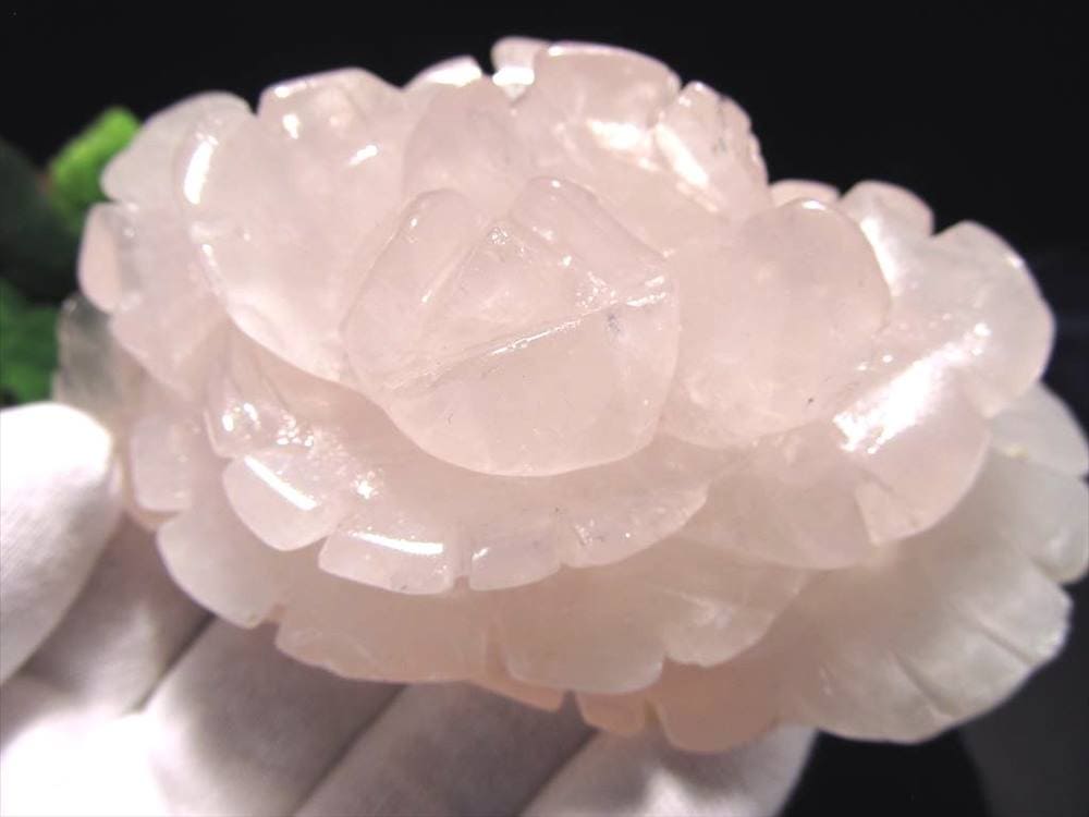 ローズクォーツ 薔薇 彫刻置物 クォーツ 天然石