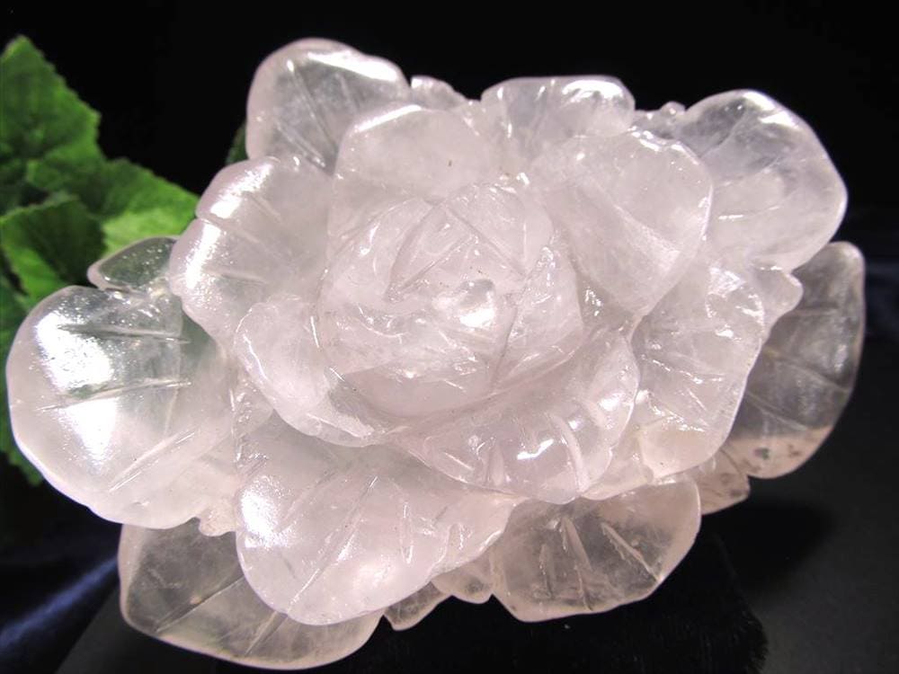 ローズクォーツ 薔薇 彫刻置物 クォーツ 天然石