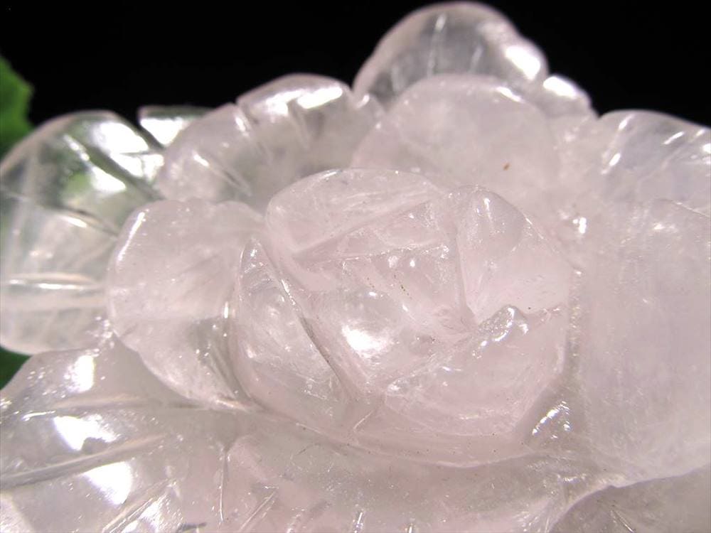 ローズクォーツ 薔薇 彫刻置物 クォーツ 天然石